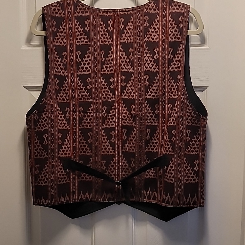 Vintage Patterned Brown and Mauve Vest Size Medium - Picture 5 of 7